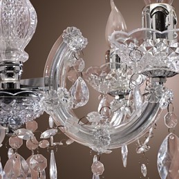 Upligh Chrom Deckenleuchte Kerze Licht Acryl Leuchte Kronleuchter Anhänger