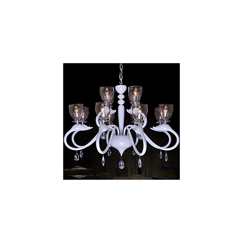 Europäischer Stil Kristall Droplight Individualität Creative Swan 12 Licht Kronleuchter