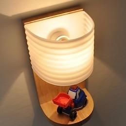 Einfache Wandlampe, Nachttischlampe mit Glasschirm und Massivholz für Schlafzimmer, Kommode, Wohnzimmer, Babyzimmer, Studentenwohnheim, Couchtisch, Bücherregal