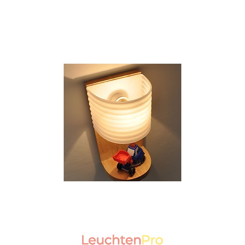 Einfache Wandlampe, Nachttischlampe mit Glasschirm und Massivholz für Schlafzimmer, Kommode, Wohnzimmer, Babyzimmer, Studentenwohnheim, Couchtisch, Bücherregal