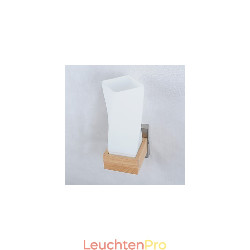 Einfache Wandlampe, Nachttischlampe mit Glasschirm und Massivholz für Schlafzimmer, Kommode, Wohnzimmer, Babyzimmer, Studentenwohnheim, Couchtisch, Bücherregal