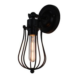 Wandleuchte aus lackiertem Stahl, dumme schwarze amerikanische Kaffeedekoration, Retro-Wandleuchte, Lichtschwertlampe an der Wand