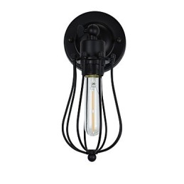 Wandleuchte aus lackiertem Stahl, dumme schwarze amerikanische Kaffeedekoration, Retro-Wandleuchte, Lichtschwertlampe an der Wand