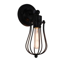 Wandleuchte aus lackiertem Stahl, dumme schwarze amerikanische Kaffeedekoration, Retro-Wandleuchte, Lichtschwertlampe an der Wand