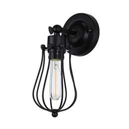 Wandleuchte aus lackiertem Stahl, dumme schwarze amerikanische Kaffeedekoration, Retro-Wandleuchte, Lichtschwertlampe an der Wand