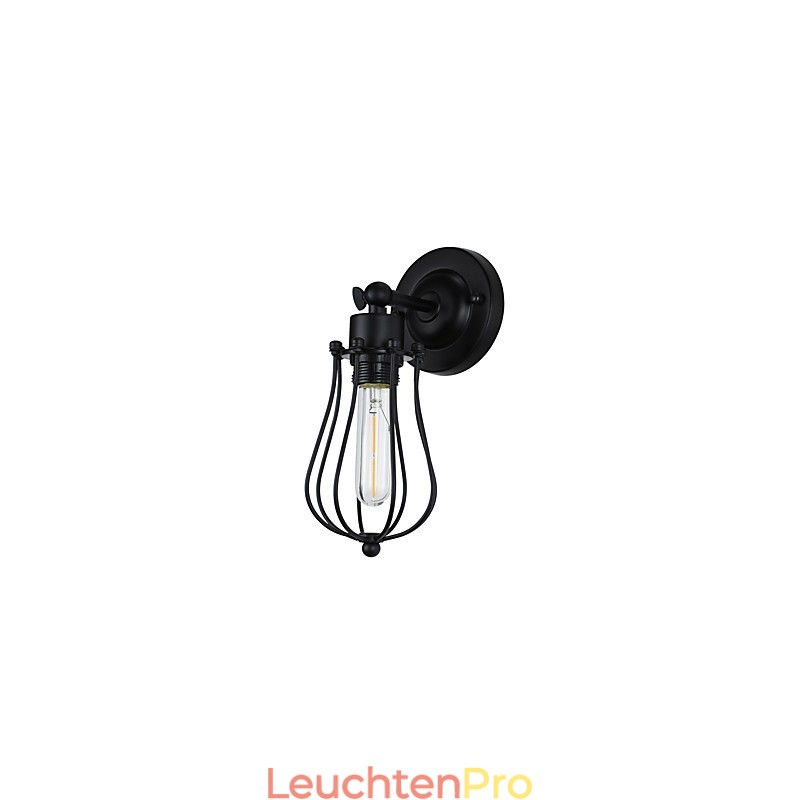 Wandleuchte aus lackiertem Stahl, dumme schwarze amerikanische Kaffeedekoration, Retro-Wandleuchte, Lichtschwertlampe an der Wand