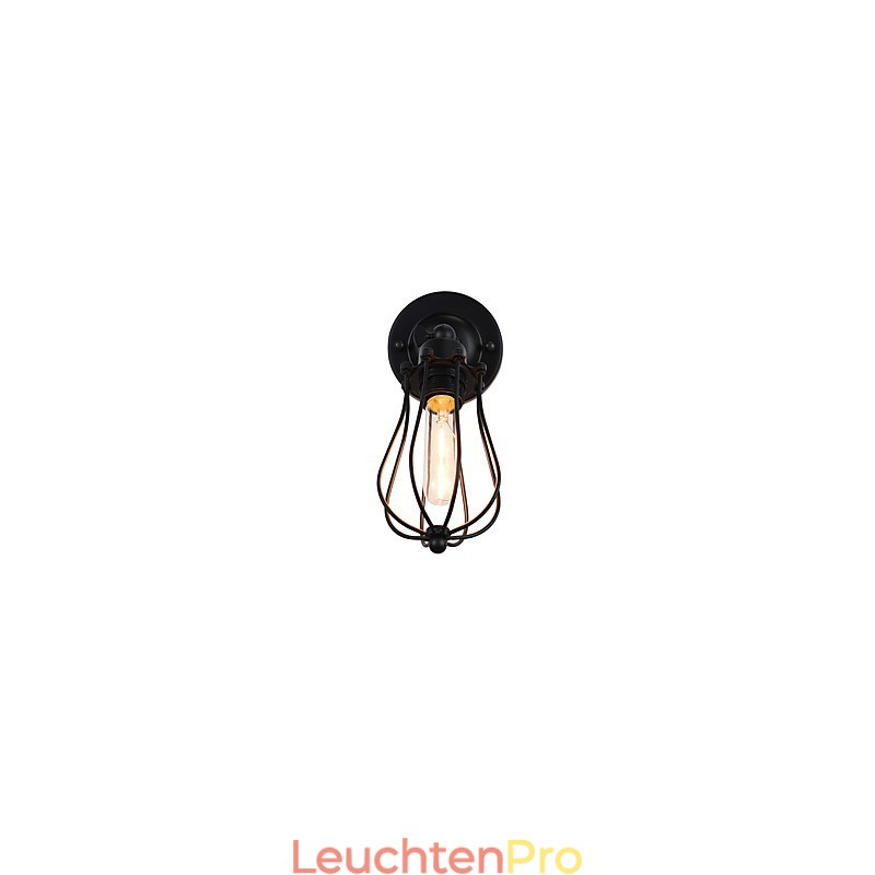 Wandleuchte aus lackiertem Stahl, dumme schwarze amerikanische Kaffeedekoration, Retro-Wandleuchte, Lichtschwertlampe an der Wand
