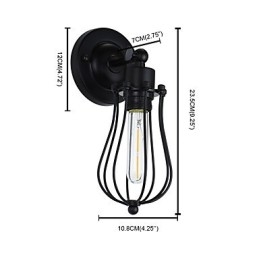 Wandleuchte aus lackiertem Stahl, dumme schwarze amerikanische Kaffeedekoration, Retro-Wandleuchte, Lichtschwertlampe an der Wand