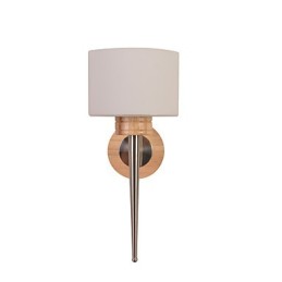Einfache Wandlampe, Nachttischlampe mit Glasschirm und Massivholz für Schlafzimmer, Kommode, Wohnzimmer, Babyzimmer