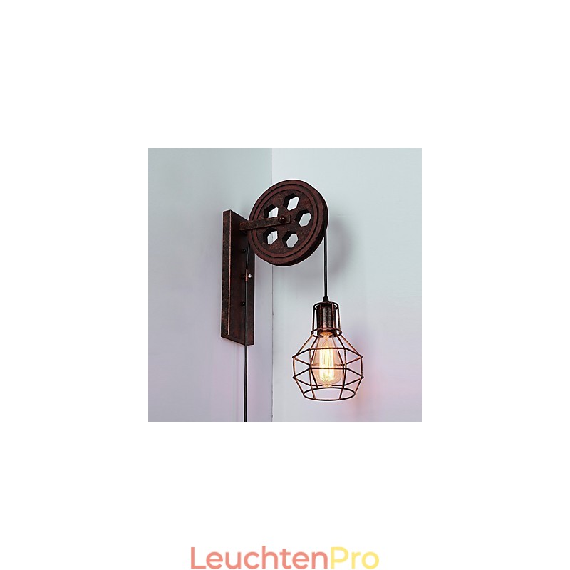 Industrielle Retro Eisen Wandleuchte Kreative Persönlichkeit Lift Pully Wandleuchte