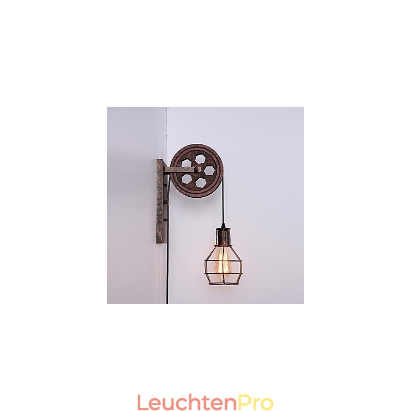 Industrielle Retro Eisen Wandleuchte Kreative Persönlichkeit Lift Pully Wandleuchte