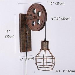 Industrielle Retro Eisen Wandleuchte Kreative Persönlichkeit Lift Pully Wandleuchte