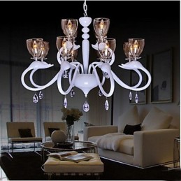 Europäischer Stil Kristall Droplight Individualität Creative Swan 12 Licht Kronleuchter