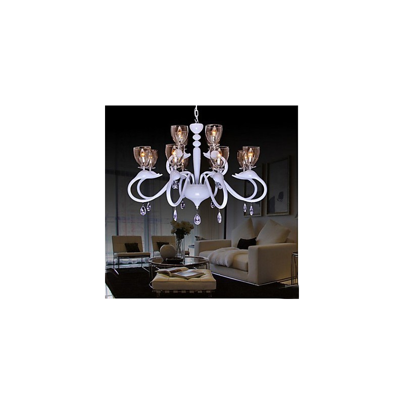 Europäischer Stil Kristall Droplight Individualität Creative Swan 12 Licht Kronleuchter