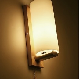 Neuartige ländliche Funktion für den Mini-Stil, Augenschutz, Umgebungslicht, Wandleuchten, Wandleuchte aus Holzscheit, Schlafzimmer, Nachttischlampe