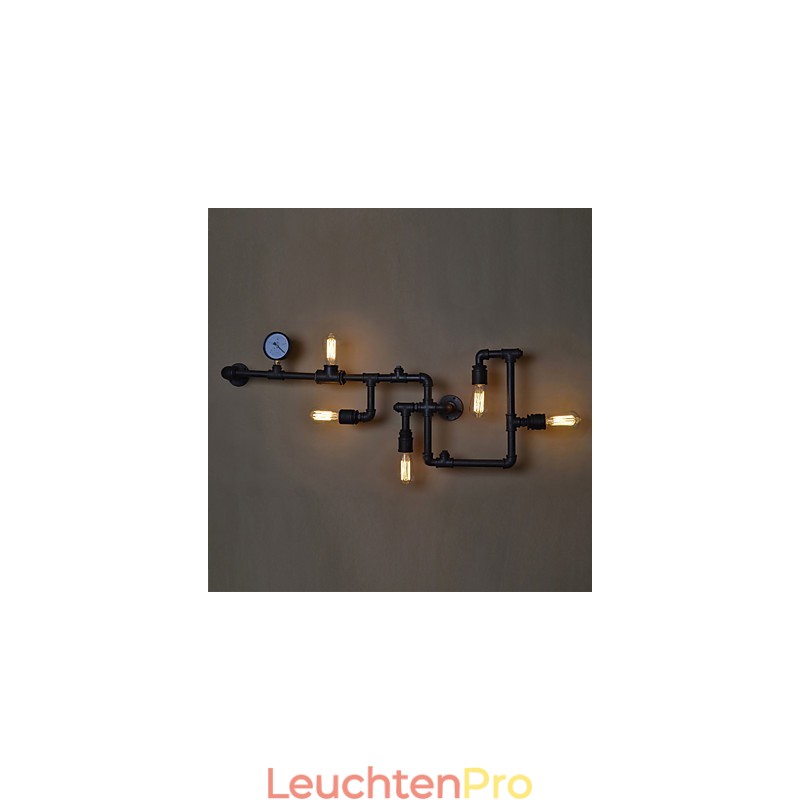 Loft Industrielle Wandlampen Antike Edison Wandleuchten mit Glühbirnen Vintage Pipe Wandlampe für Wohnzimmerbeleuchtung