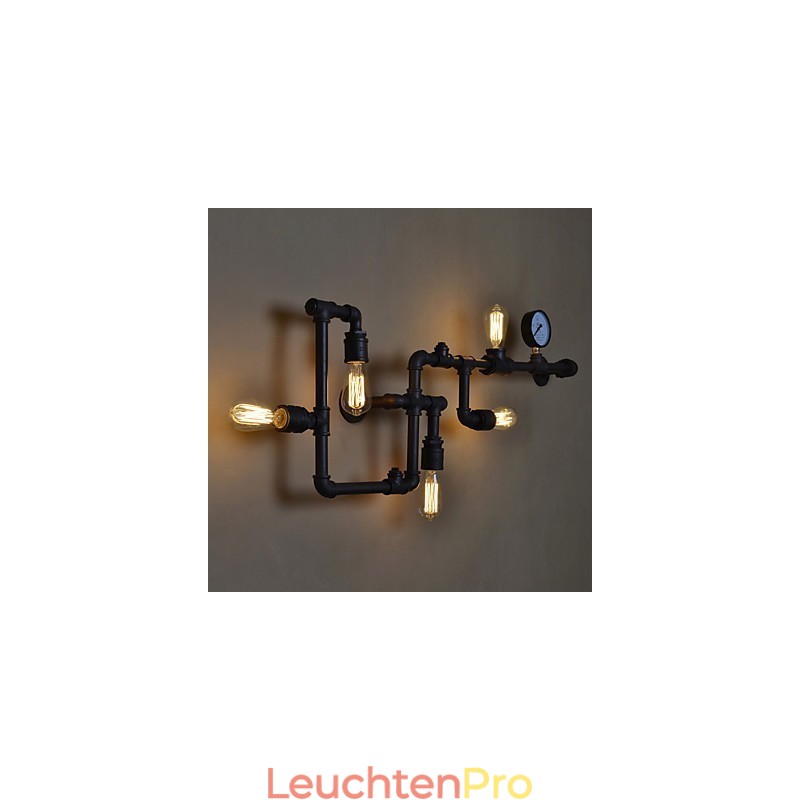 Loft Industrielle Wandlampen Antike Edison Wandleuchten mit Glühbirnen Vintage Pipe Wandlampe für Wohnzimmerbeleuchtung