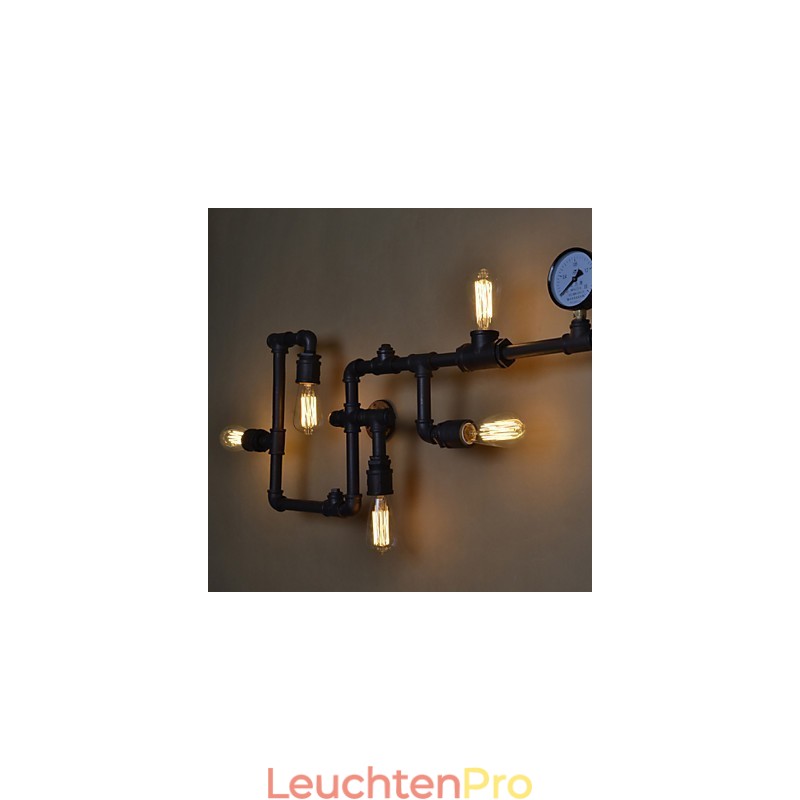 Loft Industrielle Wandlampen Antike Edison Wandleuchten mit Glühbirnen Vintage Pipe Wandlampe für Wohnzimmerbeleuchtung