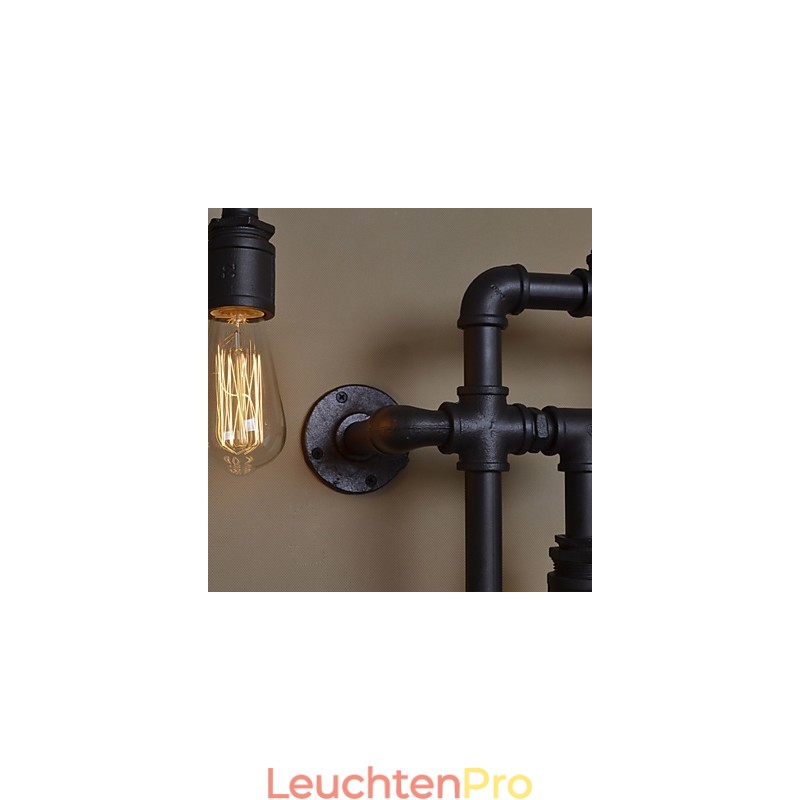 Loft Industrielle Wandlampen Antike Edison Wandleuchten mit Glühbirnen Vintage Pipe Wandlampe für Wohnzimmerbeleuchtung