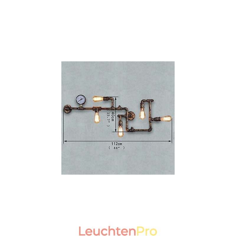 Loft Industrielle Wandlampen Antike Edison Wandleuchten mit Glühbirnen Vintage Pipe Wandlampe für Wohnzimmerbeleuchtung