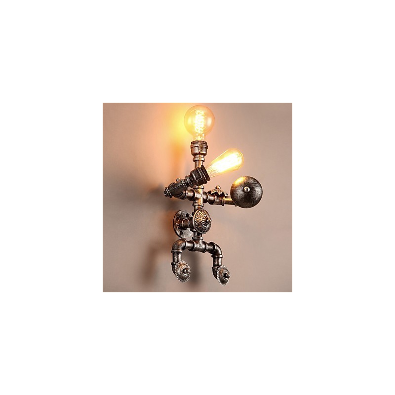 Loft Wasserrohr Wandleuchten Retro Industriellen Stil Kreative Roboter Design Metall Restaurant Cafe Bars Stehtisch Wandleuchten