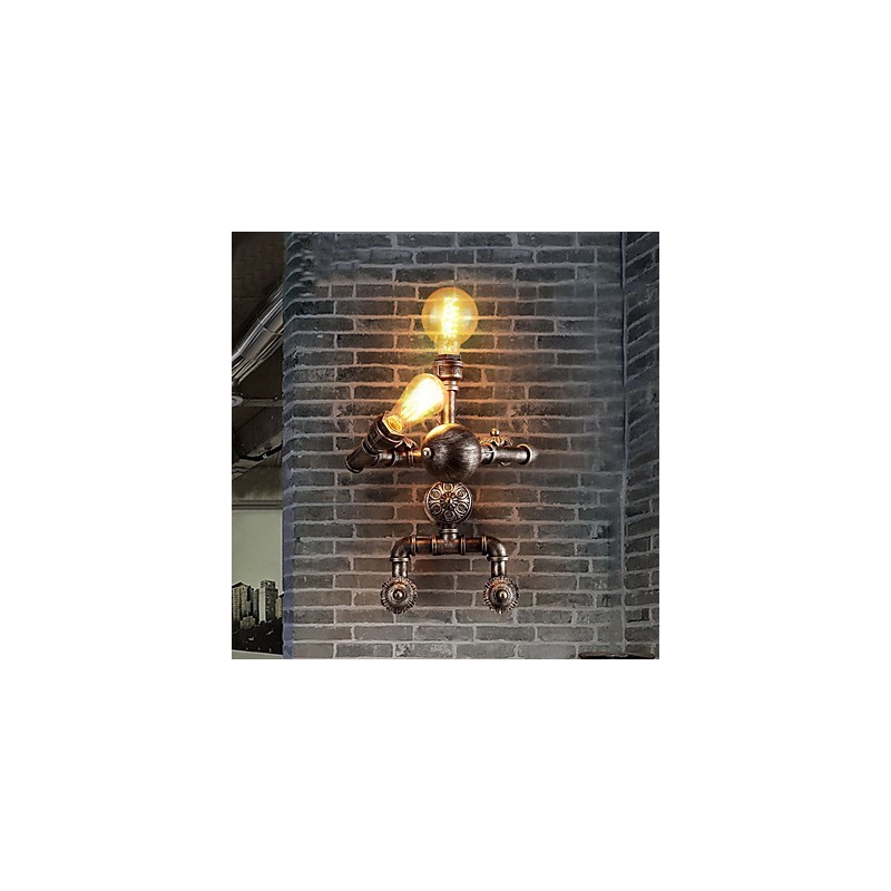Loft Wasserrohr Wandleuchten Retro Industriellen Stil Kreative Roboter Design Metall Restaurant Cafe Bars Stehtisch Wandleuchten