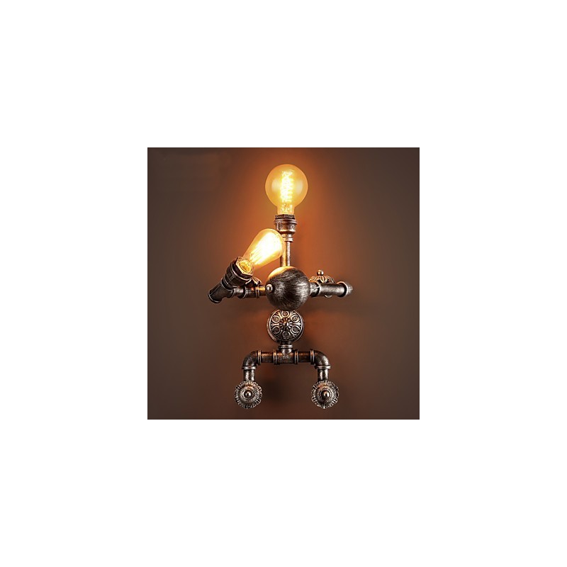 Loft Wasserrohr Wandleuchten Retro Industriellen Stil Kreative Roboter Design Metall Restaurant Cafe Bars Stehtisch Wandleuchten