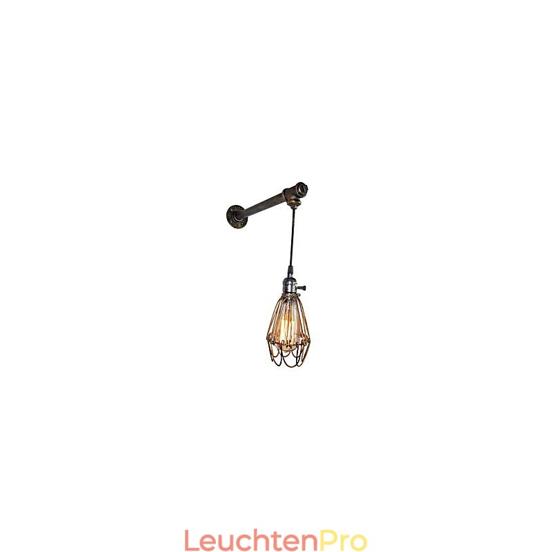 Loft vintage wandleuchte lampe restaurant cafe korridor bar Eisenkäfig wandleuchte industrie eisenrohr beleuchtung