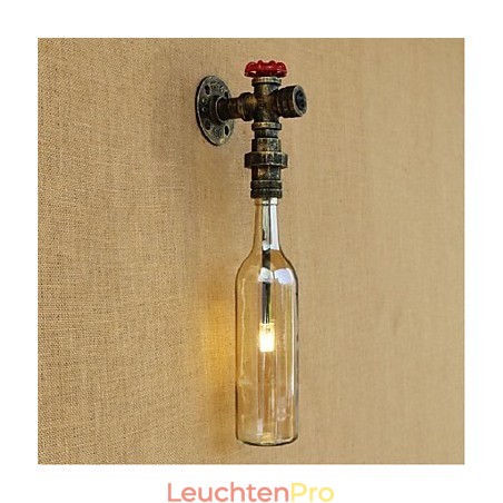 Bernsteinfarbene Wasserwandleuchte mit Schalter