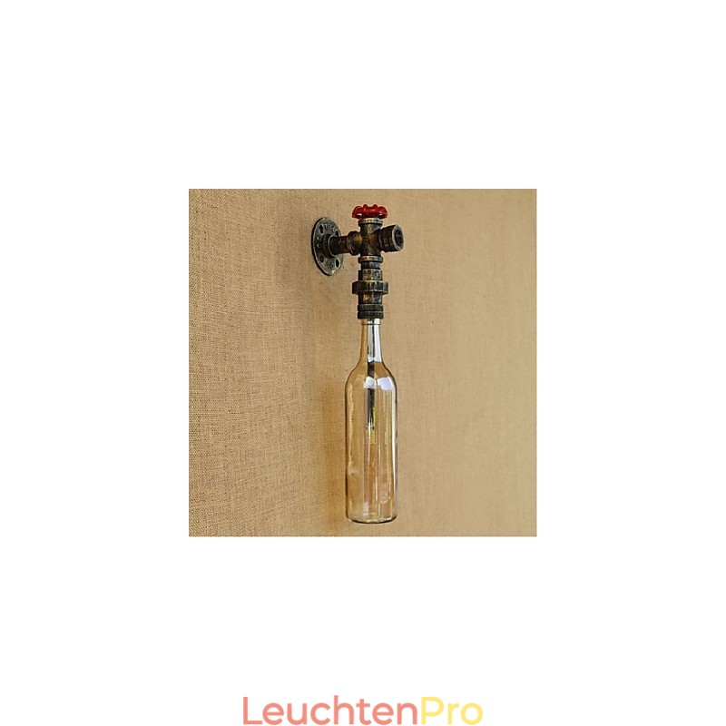 Bernsteinfarbene Wasserwandleuchte mit Schalter