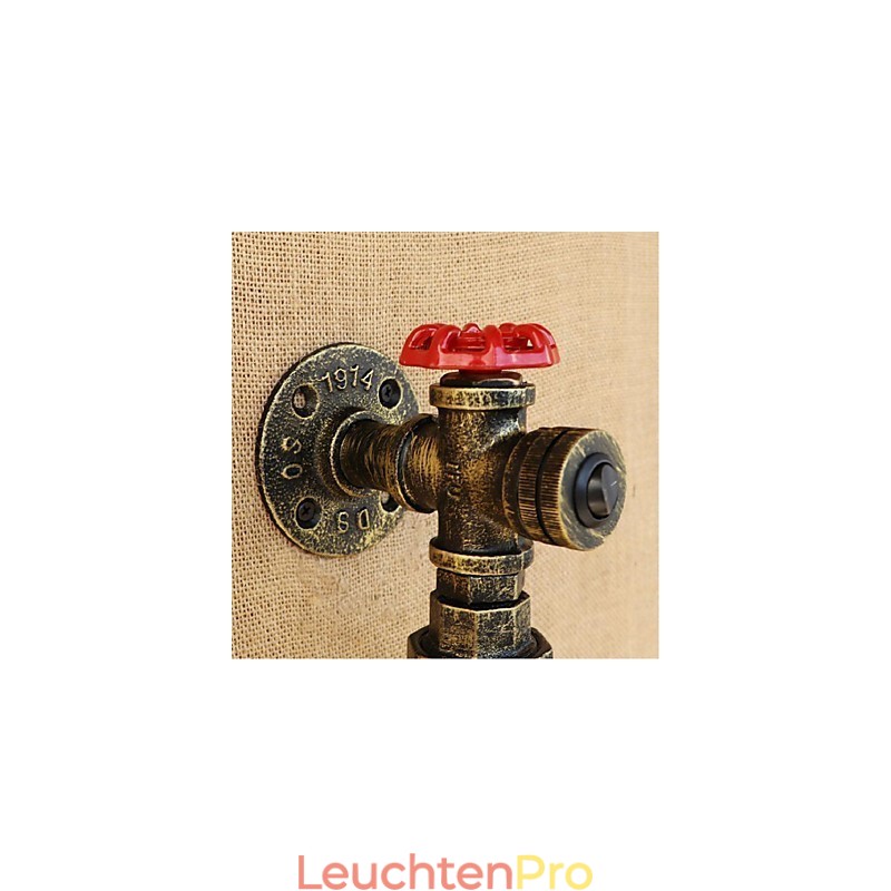 Bernsteinfarbene Wasserwandleuchte mit Schalter