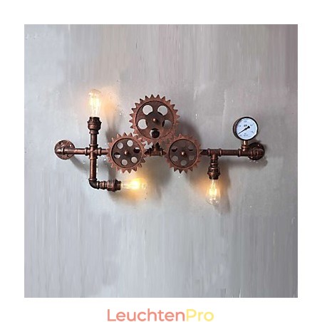 Vintage Industrielle Rohrwandleuchten Holzzahnradform Kreative drehbare Lichter Restaurant Cafe Bar Dekorationsbeleuchtung Vintage Industrielle Rohrwandleuchten Holzzahnradform Kreative drehbare Lichter Restaurant Cafe Bar Dekorationsbeleuchtung