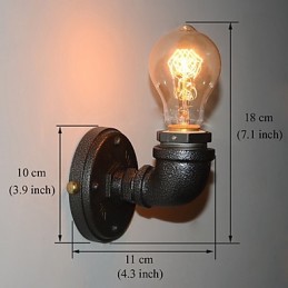 Einfache Retro Industrielle Eisen Rohr Dekorative wand lampe Wand Leuchte