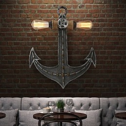 Jahrgang Industrielle Wandleuchten Holz Boot Anker Form Kreative Restaurant Cafe Bar Dekoration Beleuchtung