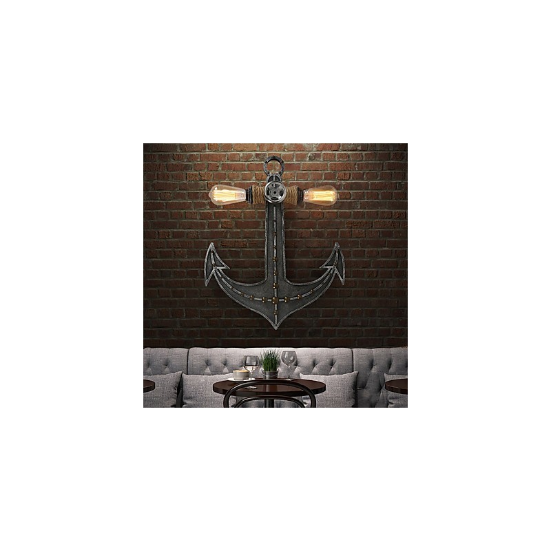 Jahrgang Industrielle Wandleuchten Holz Boot Anker Form Kreative Restaurant Cafe Bar Dekoration Beleuchtung