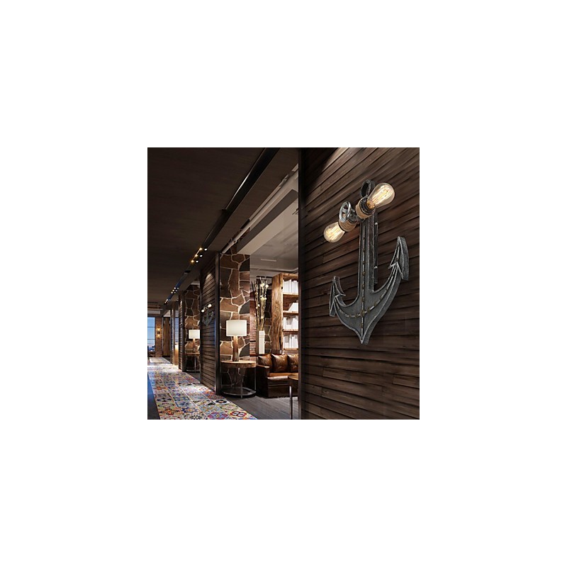 Jahrgang Industrielle Wandleuchten Holz Boot Anker Form Kreative Restaurant Cafe Bar Dekoration Beleuchtung