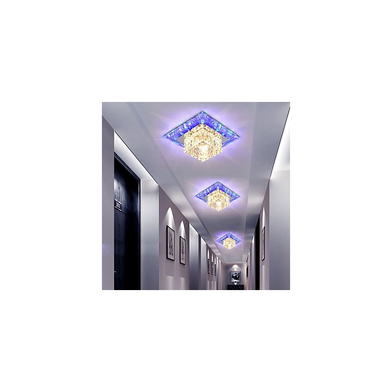 Mini Kristall Deckenleuchte Spotlight 3W Kreative Lampe Leuchtstoffröhre Bunte Farbe Quadratische Kuppelleuchte