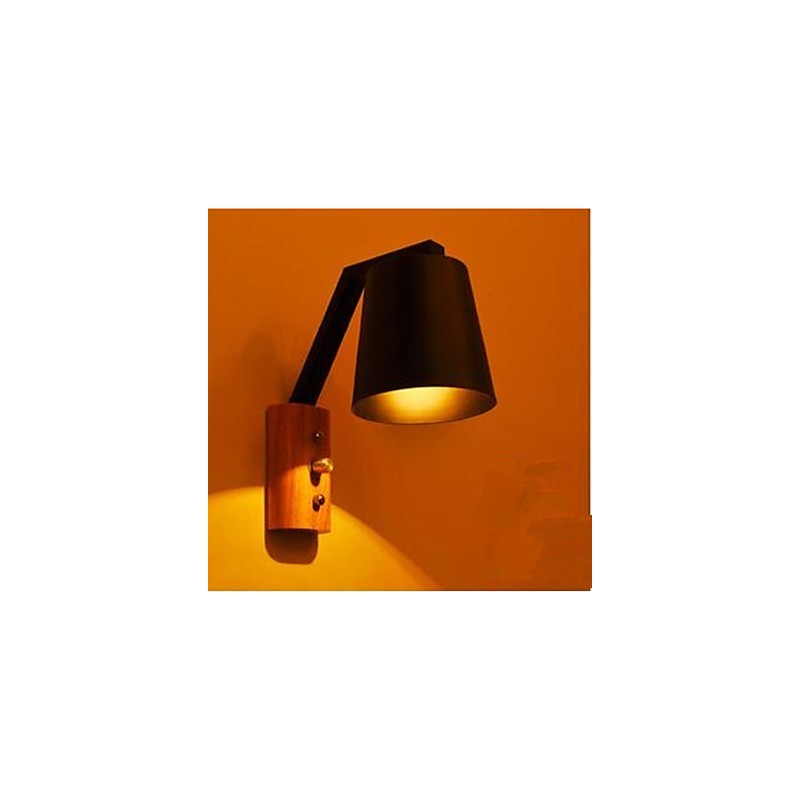 Kreative Persönlichkeit Warmes Holz Eisen Bett Lampe Schalter Mit Nordic Korridor Studie