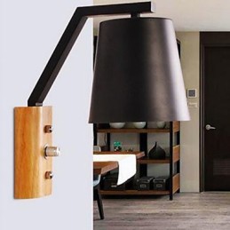 Kreative Persönlichkeit Warmes Holz Eisen Bett Lampe Schalter Mit Nordic Korridor Studie
