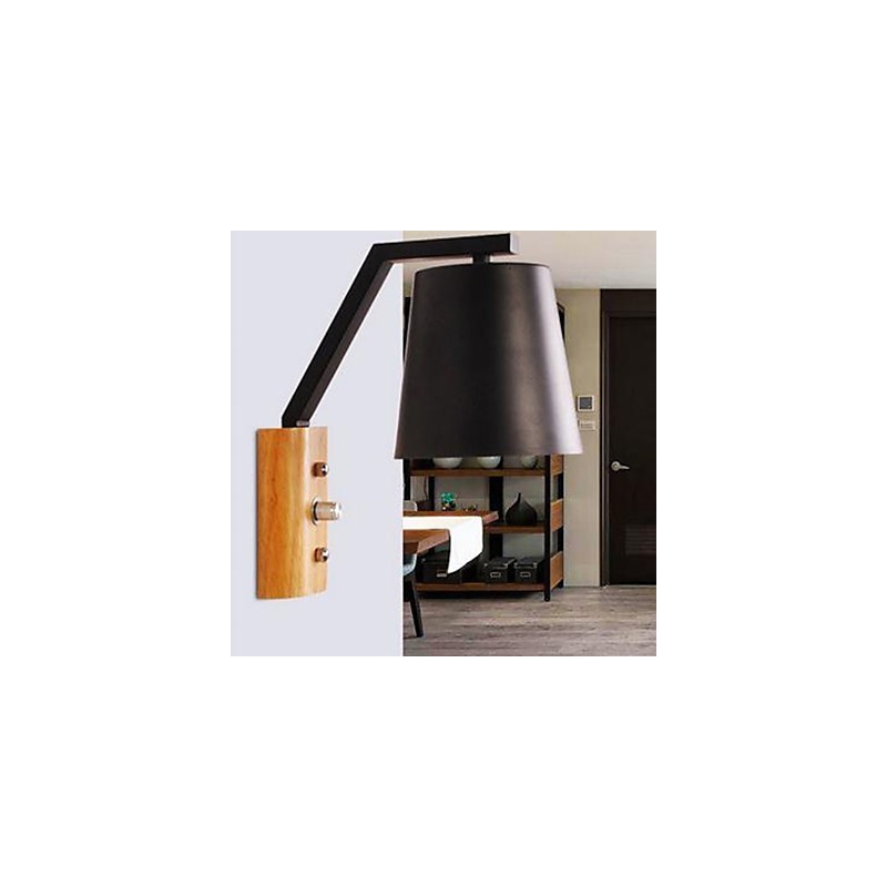 Kreative Persönlichkeit Warmes Holz Eisen Bett Lampe Schalter Mit Nordic Korridor Studie