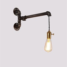 Vintage Industrielle Rohrwandleuchten mit Schalter Kreative Lichter Restaurant Cafe Bar Dekorationsbeleuchtung mit 1 Licht Lackiertes Finish