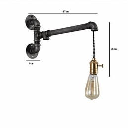 Vintage Industrielle Rohrwandleuchten mit Schalter Kreative Lichter Restaurant Cafe Bar Dekorationsbeleuchtung mit 1 Licht Lackiertes Finish