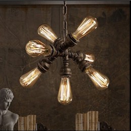 Amerikanischer industrieller Wasserrohr-Retro-Stil Wind 7-flammiger Pendelleuchter