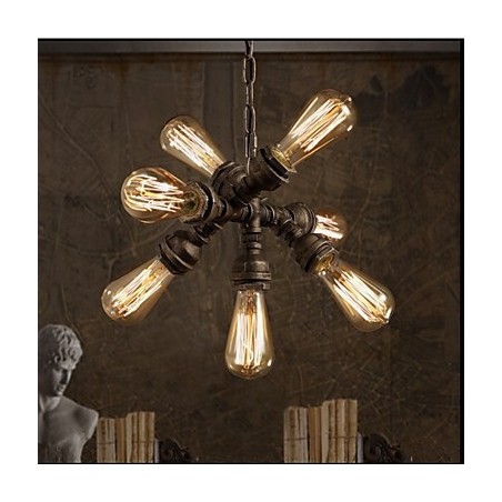 Amerikanischer industrieller Wasserrohr-Retro-Stil Wind 7-flammiger Pendelleuchter Amerikanischer industrieller Wasserrohr-Retro-Stil Wind 7-flammiger Pendelleuchter