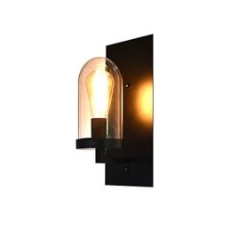 Wandleuchte aus lackiertem Stahl, dumme schwarze amerikanische Kaffeedekoration, Retro-Wandleuchte, Lichtschwertlampe an der Wand
