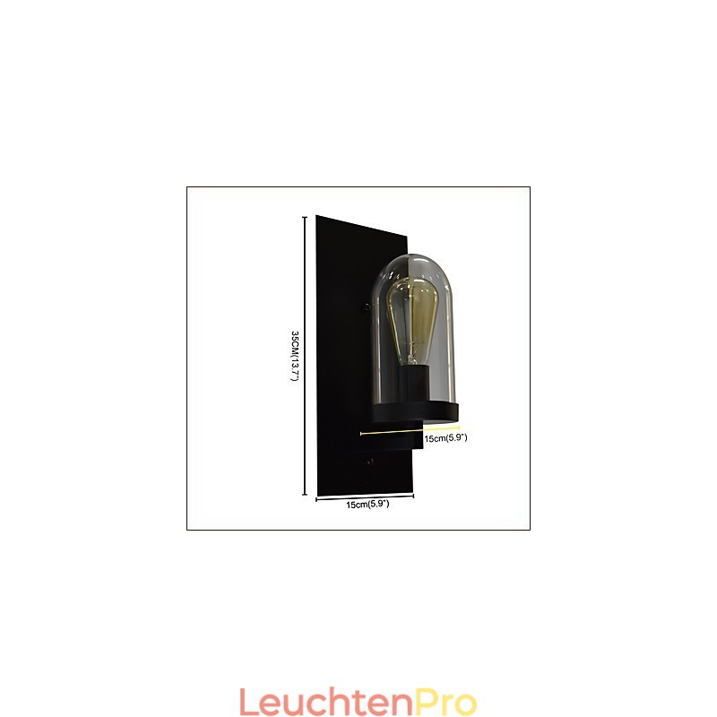Wandleuchte aus lackiertem Stahl, dumme schwarze amerikanische Kaffeedekoration, Retro-Wandleuchte, Lichtschwertlampe an der Wand