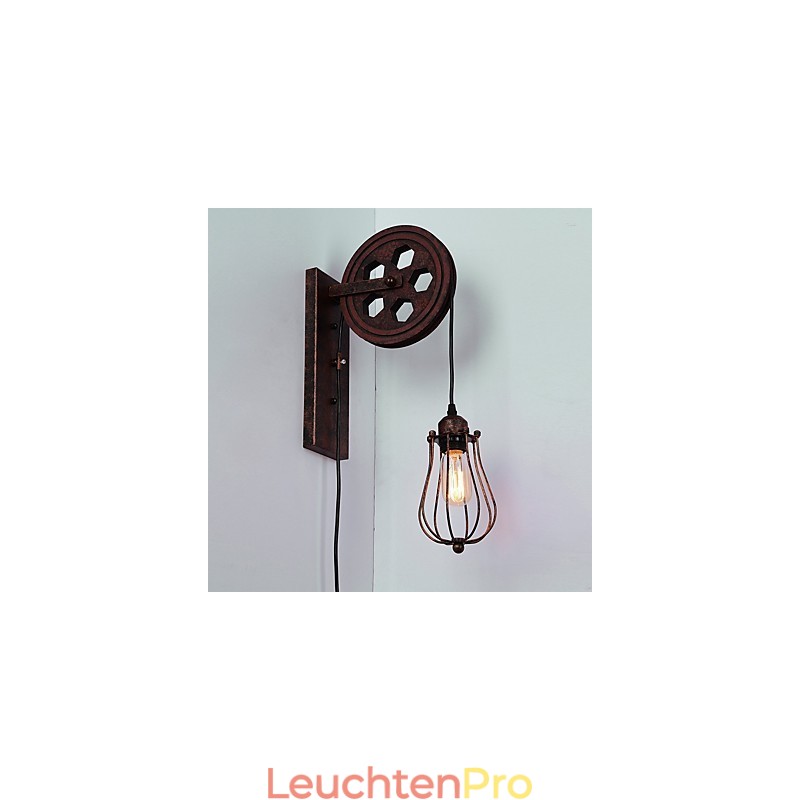 Industrielle Retro Eisen Wandleuchte Kreative Persönlichkeit Lift Pully Wandleuchte