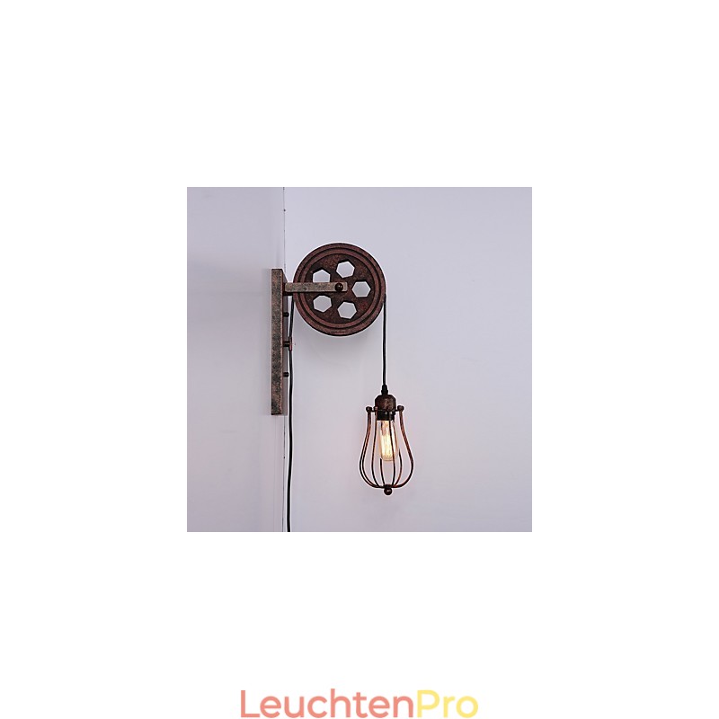 Industrielle Retro Eisen Wandleuchte Kreative Persönlichkeit Lift Pully Wandleuchte