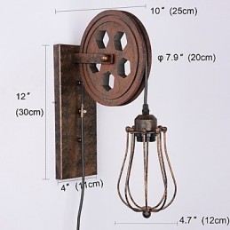Industrielle Retro Eisen Wandleuchte Kreative Persönlichkeit Lift Pully Wandleuchte