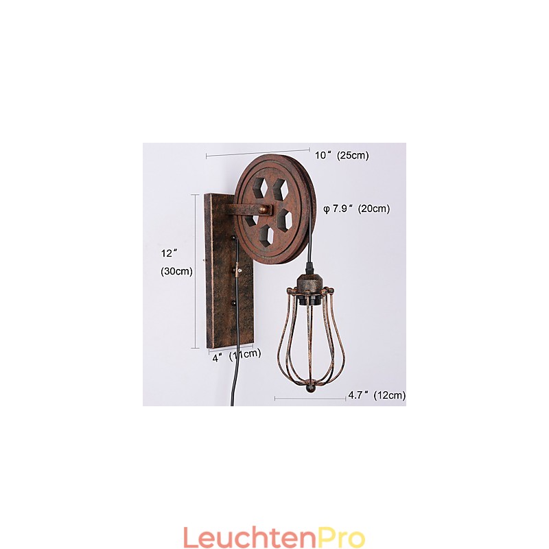 Industrielle Retro Eisen Wandleuchte Kreative Persönlichkeit Lift Pully Wandleuchte